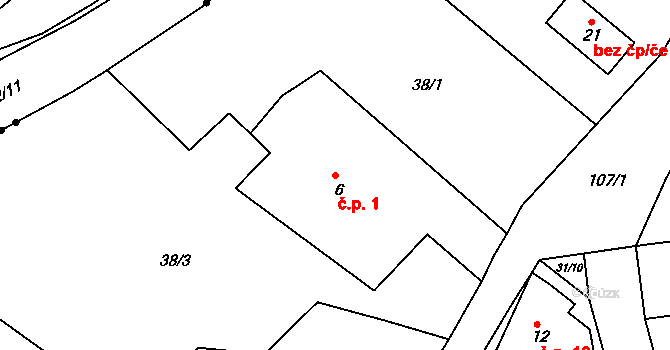 Jámy 1, Rychnov nad Kněžnou na parcele st. 6 v KÚ Jámy u Rychnova nad Kněžnou, Katastrální mapa