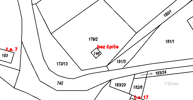 Malíč 110078730 na parcele st. 146 v KÚ Malíč, Katastrální mapa