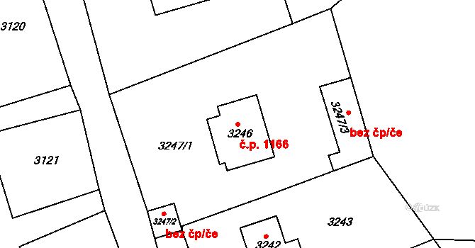 Smržovka 1166 na parcele st. 3246 v KÚ Smržovka, Katastrální mapa