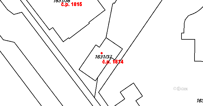Sokolov 1814 na parcele st. 1631/37 v KÚ Sokolov, Katastrální mapa