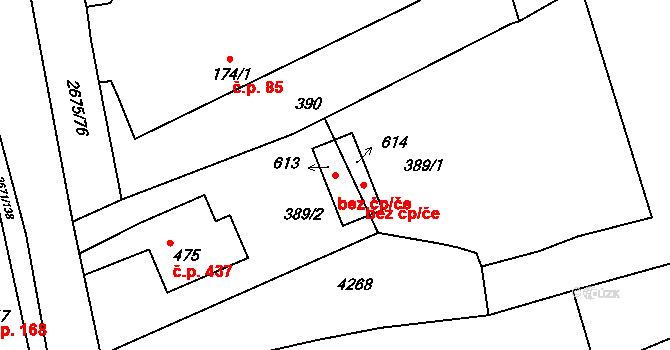 Černilov 40245730 na parcele st. 613 v KÚ Černilov, Katastrální mapa