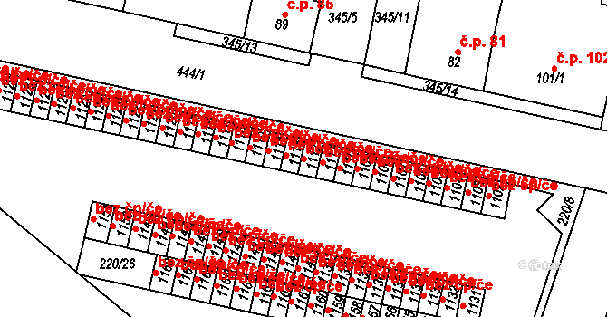 Neratovice 43040730 na parcele st. 1112 v KÚ Neratovice, Katastrální mapa