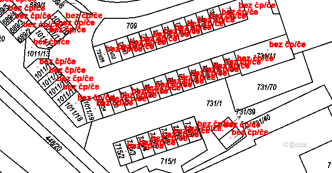 Jablonec nad Nisou 44232730 na parcele st. 731/18 v KÚ Mšeno nad Nisou, Katastrální mapa