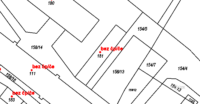 Orlické Podhůří 45511730 na parcele st. 181 v KÚ Říčky u Orlického Podhůří, Katastrální mapa
