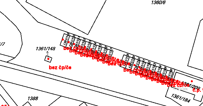 Praha 46917730 na parcele st. 1361/156 v KÚ Vinoř, Katastrální mapa