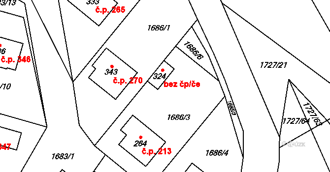 Bohdalov 47183730 na parcele st. 324 v KÚ Bohdalov, Katastrální mapa