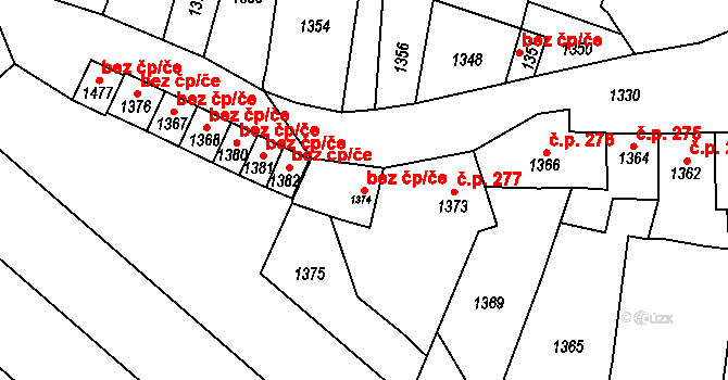 Otaslavice 47681730 na parcele st. 1374 v KÚ Otaslavice, Katastrální mapa