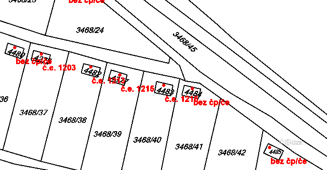 Rakovník II 1216, Rakovník na parcele st. 4483 v KÚ Rakovník, Katastrální mapa