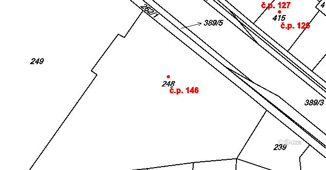 Kozolupy 146 na parcele st. 248 v KÚ Kozolupy u Plzně, Katastrální mapa