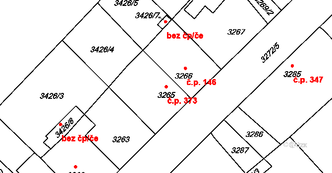 Staré Holice 373, Holice na parcele st. 3265 v KÚ Holice v Čechách, Katastrální mapa