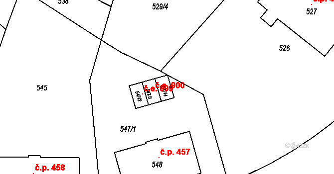 Vyškov-Předměstí 901, Vyškov na parcele st. 547/4 v KÚ Vyškov, Katastrální mapa