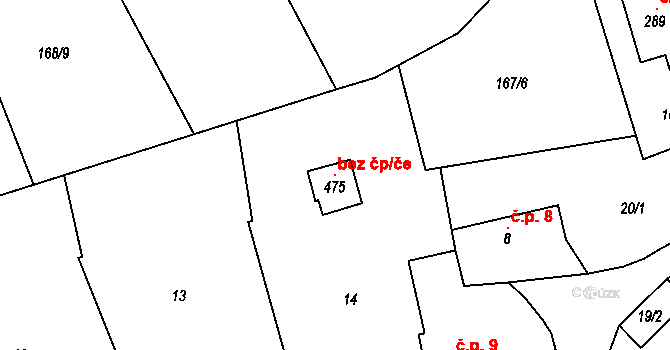 Panenské Břežany 119235731 na parcele st. 475 v KÚ Panenské Břežany, Katastrální mapa
