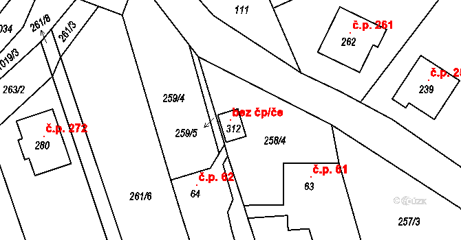Štěpánov nad Svratkou 120006731 na parcele st. 312 v KÚ Štěpánov nad Svratkou, Katastrální mapa