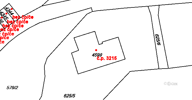 Jablonec nad Nisou 3215 na parcele st. 4599 v KÚ Jablonec nad Nisou, Katastrální mapa