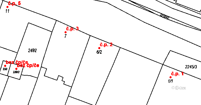 Troubky 2, Troubky-Zdislavice na parcele st. 6/2 v KÚ Troubky, Katastrální mapa