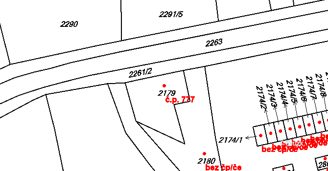 Pod Cvilínem 777, Krnov na parcele st. 2179 v KÚ Opavské Předměstí, Katastrální mapa