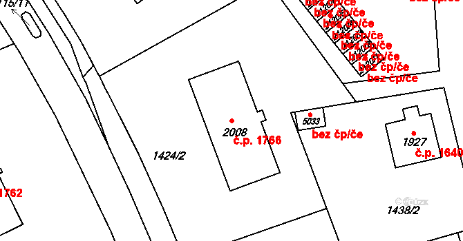 Šumperk 1766 na parcele st. 2008 v KÚ Šumperk, Katastrální mapa