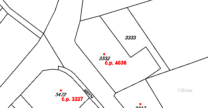 Frýdlant 4036 na parcele st. 3332 v KÚ Frýdlant, Katastrální mapa