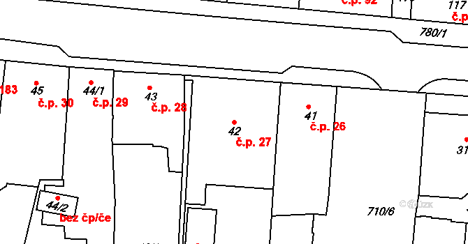 Smiřice 27 na parcele st. 42 v KÚ Smiřice, Katastrální mapa