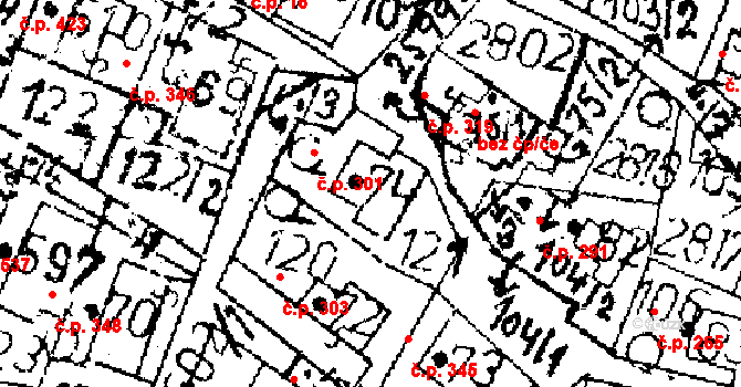 Kamenický Šenov 301 na parcele st. 74 v KÚ Kamenický Šenov, Katastrální mapa