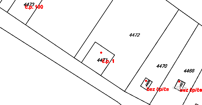 Mimoň V 1, Mimoň na parcele st. 4471 v KÚ Mimoň, Katastrální mapa