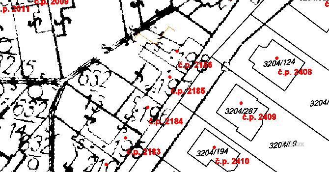 Podlusky 2185, Roudnice nad Labem na parcele st. 197 v KÚ Podlusky, Katastrální mapa