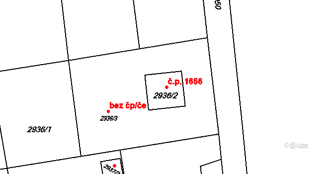 Petřvald 1656 na parcele st. 2936/2 v KÚ Petřvald u Karviné, Katastrální mapa