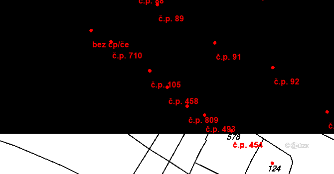 Lysá nad Labem 458 na parcele st. 577/1 v KÚ Lysá nad Labem, Katastrální mapa