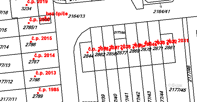 Předměstí 2037, Svitavy na parcele st. 2862 v KÚ Svitavy-předměstí, Katastrální mapa