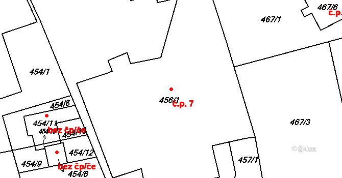 Čekanice 7, Tábor na parcele st. 456/1 v KÚ Čekanice u Tábora, Katastrální mapa