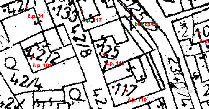 Těmice 113 na parcele st. 125/1 v KÚ Těmice u Kamenice nad Lipou, Katastrální mapa