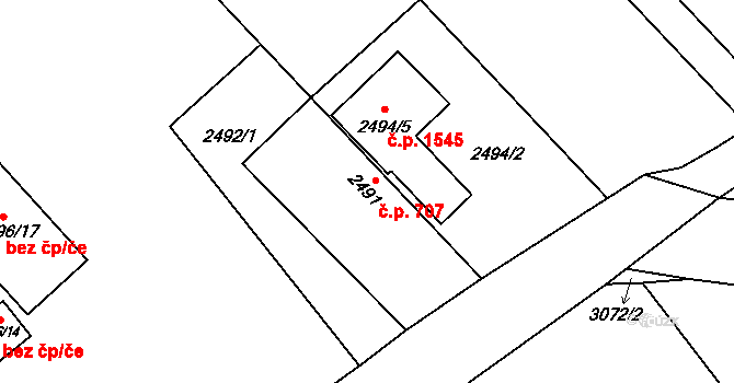 Radotín 707, Praha na parcele st. 2491 v KÚ Radotín, Katastrální mapa