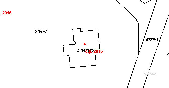Česká Lípa 2035 na parcele st. 5786/126 v KÚ Česká Lípa, Katastrální mapa