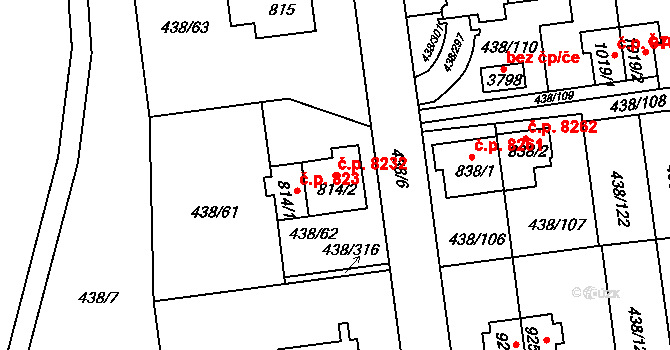 Otrokovice 8232 na parcele st. 814/2 v KÚ Otrokovice, Katastrální mapa