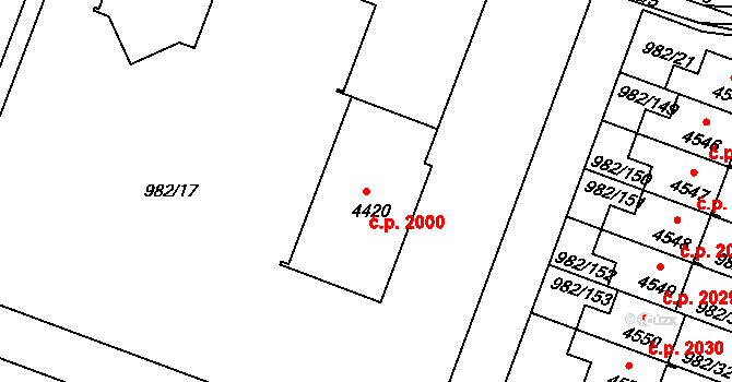 Čelákovice 2000 na parcele st. 4420 v KÚ Čelákovice, Katastrální mapa