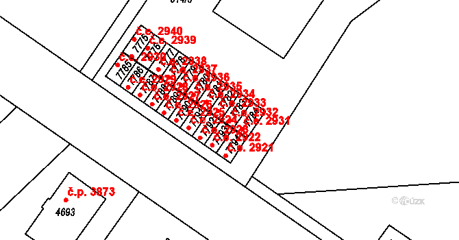 Zlín 2932 na parcele st. 7783 v KÚ Zlín, Katastrální mapa