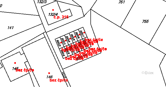 Neveklov 39369731 na parcele st. 895/12 v KÚ Neveklov, Katastrální mapa