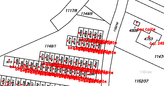 Rožnov pod Radhoštěm 41240731 na parcele st. 4077 v KÚ Rožnov pod Radhoštěm, Katastrální mapa