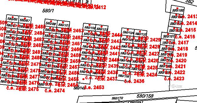 Bludovice 2440, Havířov na parcele st. 580/119 v KÚ Bludovice, Katastrální mapa