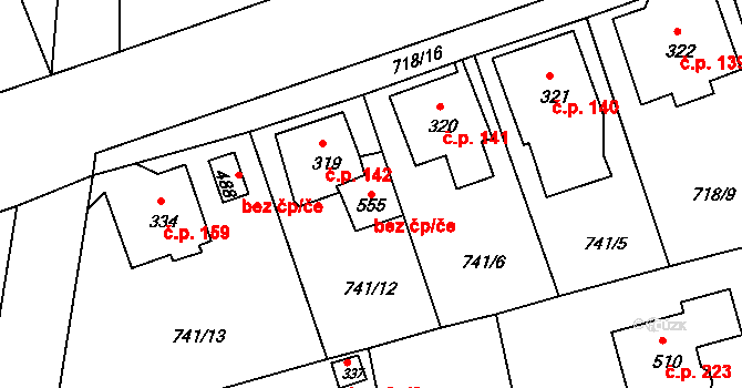 Česká Kamenice 42785731 na parcele st. 555 v KÚ Dolní Kamenice, Katastrální mapa