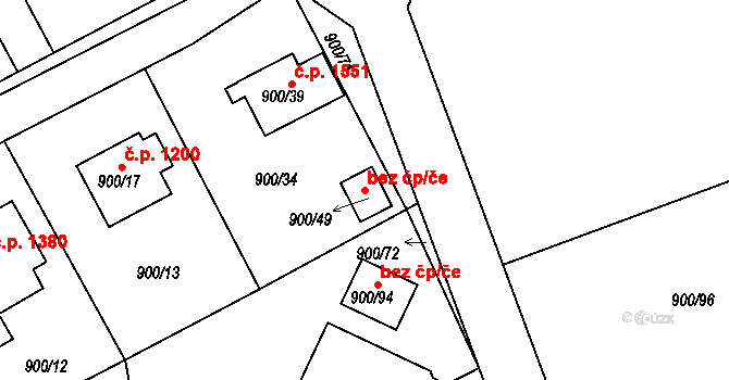 Rychnov nad Kněžnou 44301731 na parcele st. 900/49 v KÚ Rychnov nad Kněžnou, Katastrální mapa