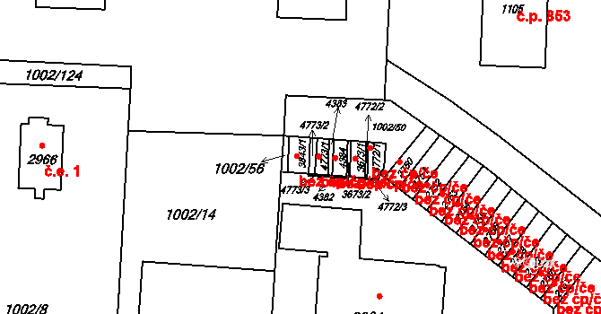 Rožnov pod Radhoštěm 45641731 na parcele st. 3843/1 v KÚ Rožnov pod Radhoštěm, Katastrální mapa