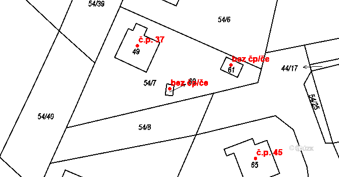 Ledeč nad Sázavou 47608731 na parcele st. 60 v KÚ Habrek, Katastrální mapa