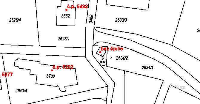 Zlín 47799731 na parcele st. 6842 v KÚ Zlín, Katastrální mapa