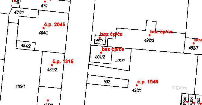 Český Těšín 47883731 na parcele st. 501/2 v KÚ Český Těšín, Katastrální mapa