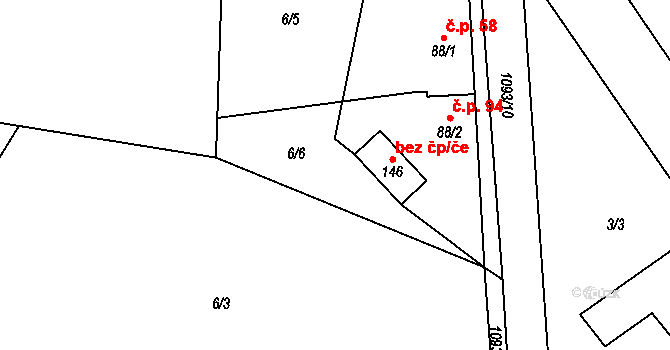 Rodvínov 49836731 na parcele st. 146 v KÚ Jindřiš, Katastrální mapa