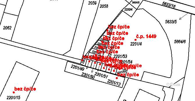 Velké Meziříčí 50338731 na parcele st. 2201/47 v KÚ Velké Meziříčí, Katastrální mapa