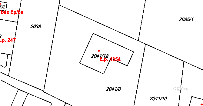 Dolní Lutyně 1354 na parcele st. 2041/12 v KÚ Dolní Lutyně, Katastrální mapa