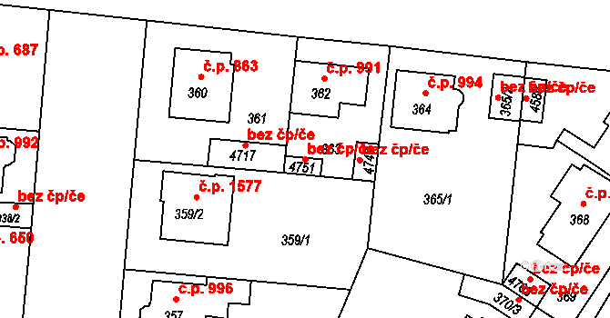 Čelákovice 83370731 na parcele st. 4751 v KÚ Čelákovice, Katastrální mapa