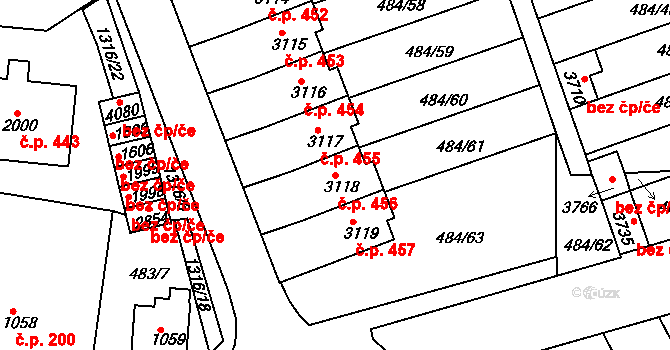 Horní Brána 456, Český Krumlov na parcele st. 3118 v KÚ Český Krumlov, Katastrální mapa